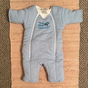 Baby merlin's Magic Light Blue Sleepsuit for baby. Large 18-21 lbs.